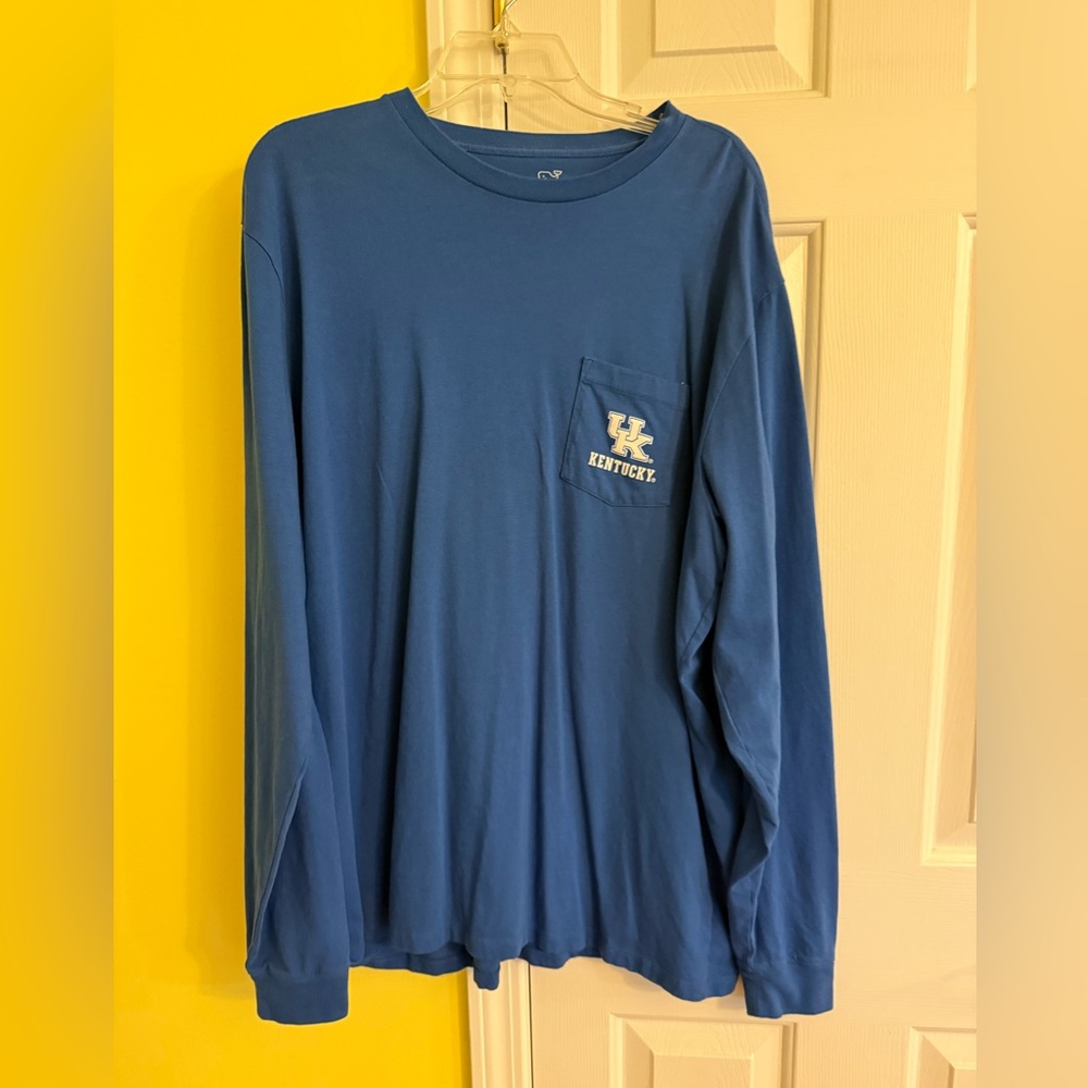 Vineyard Vines Long-Sleeve Pocket Tee in Navy with UK Kentucky Logo